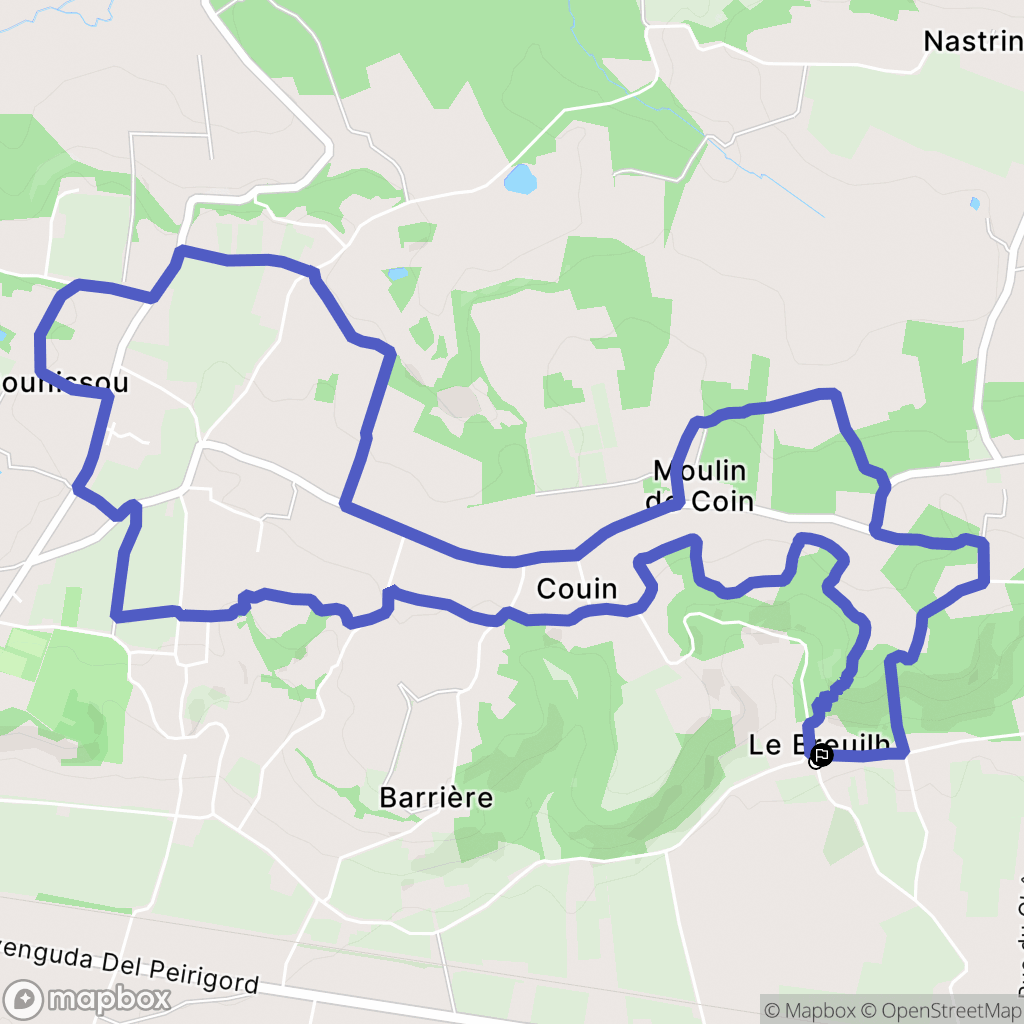 Saint-Antoine-de-Breuilh : carte du parcours de randonnée - France