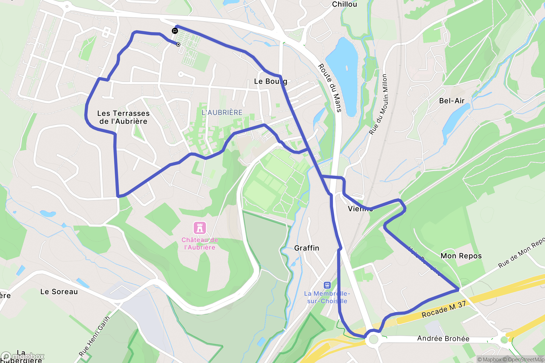La Membrolle-sur-Choisille : carte du parcours de randonnée - France