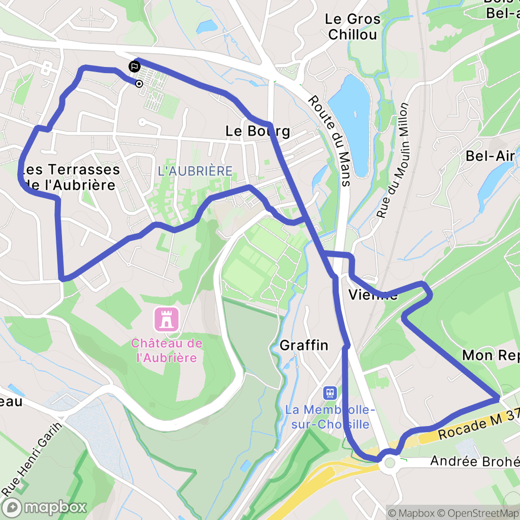 La Membrolle-sur-Choisille : carte du parcours de randonnée - France