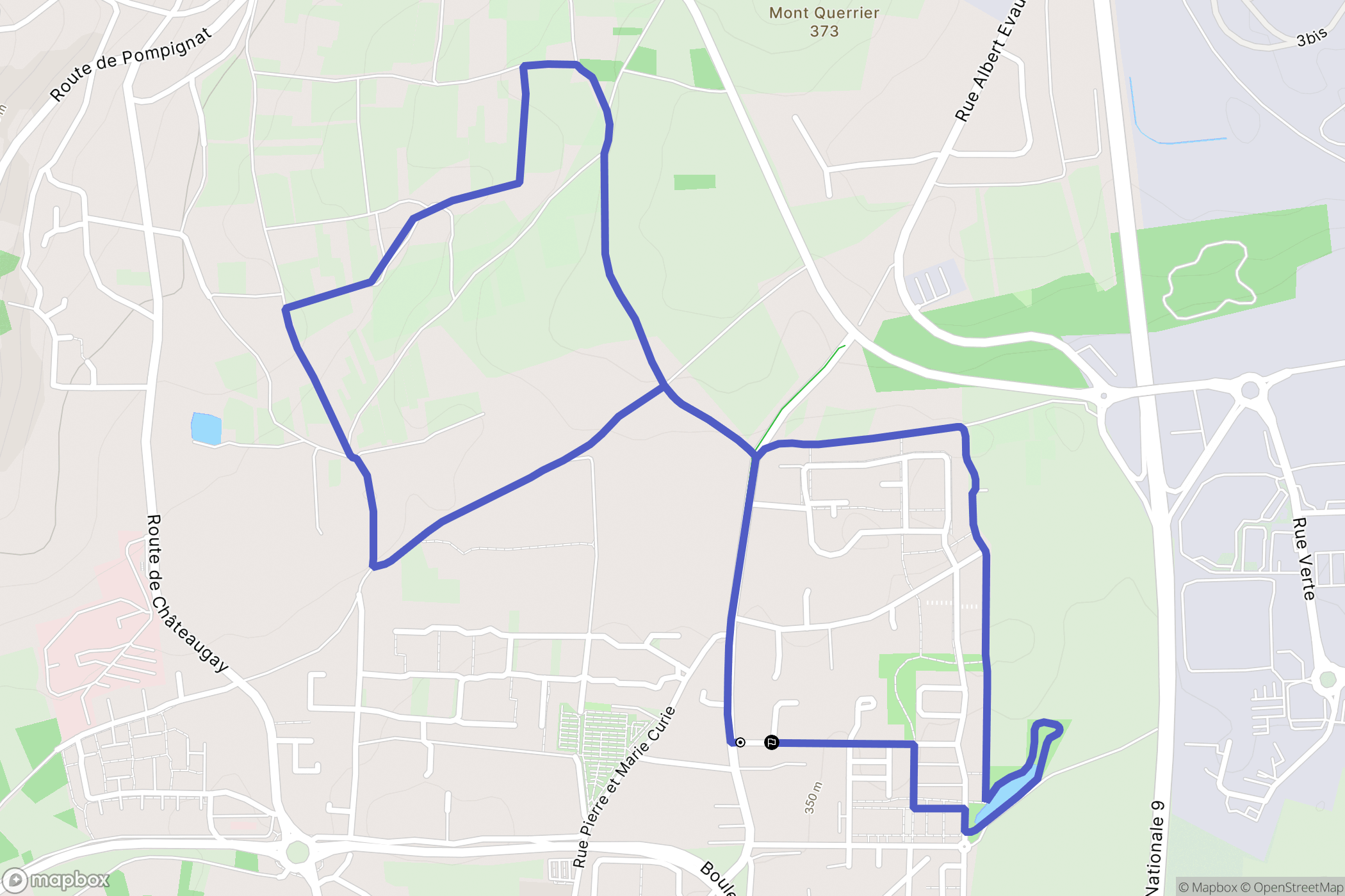 Cébazat : carte du parcours de randonnée - France