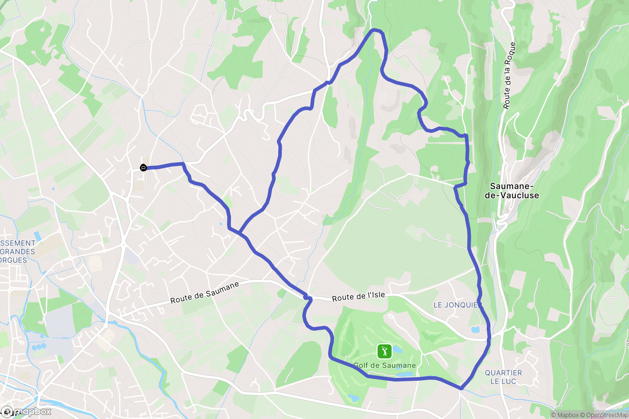 L'Isle-sur-la-Sorgue : carte du parcours de randonnée - France