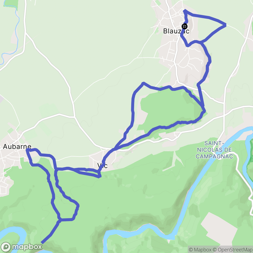 Blauzac : carte du parcours de randonnée - France