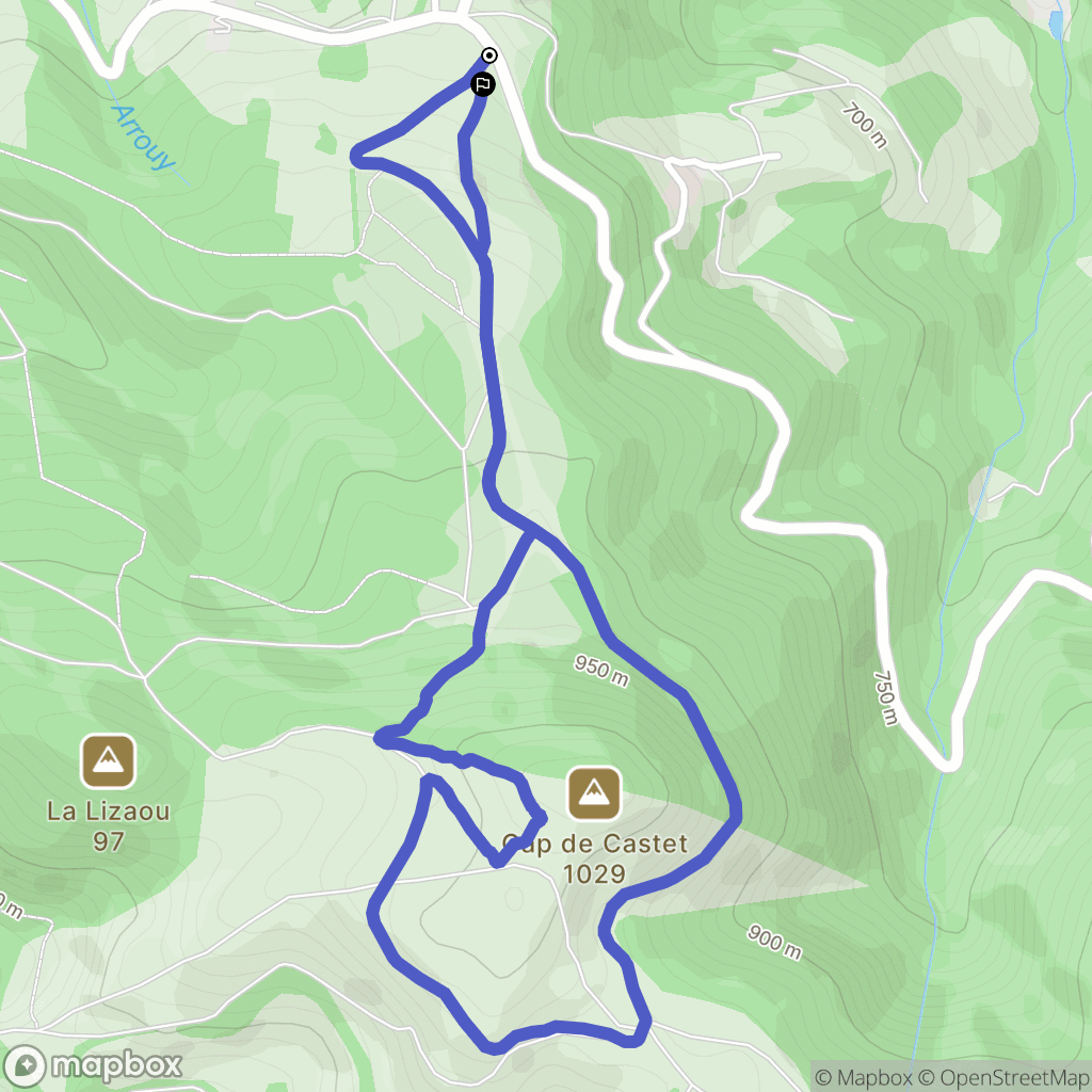 Gerde : carte du parcours de randonnée - France