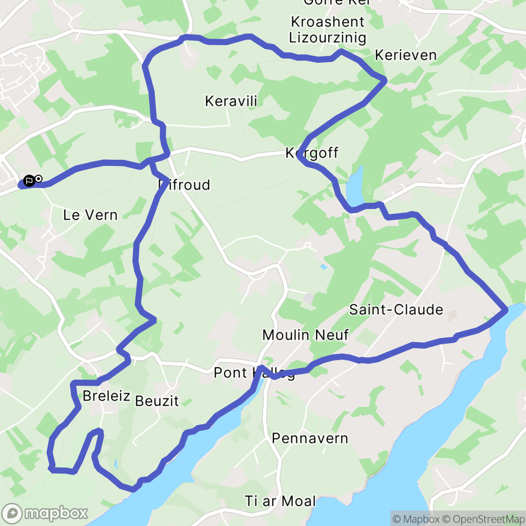 Plougastel-Daoulas : carte du parcours de randonnée - France