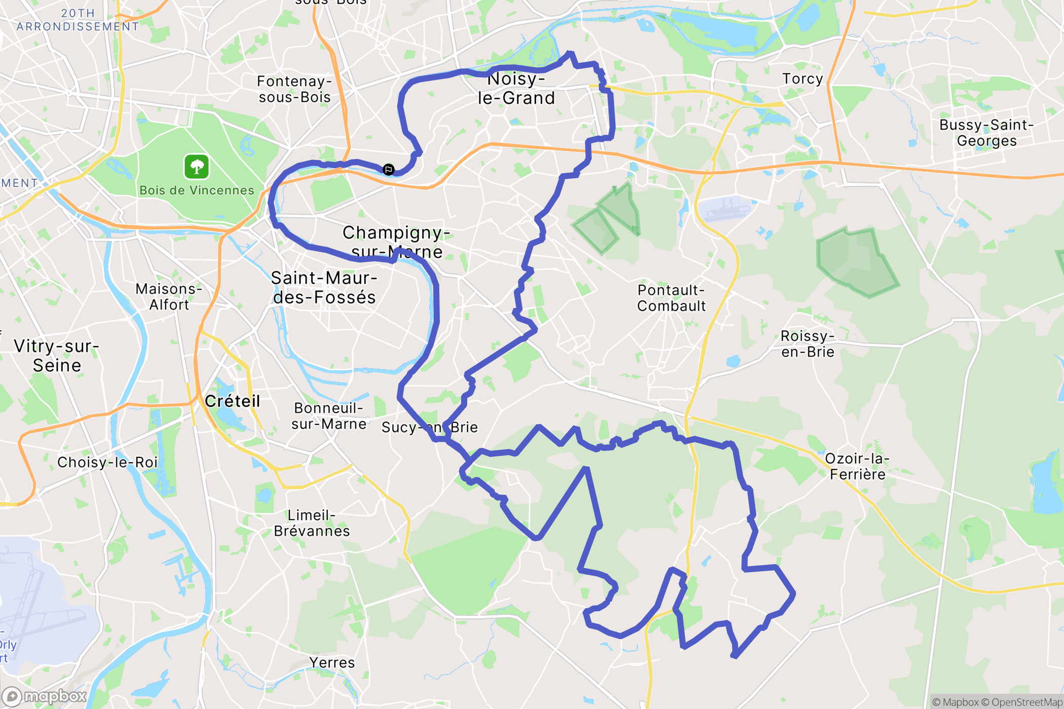 Le Perreux-sur-Marne : carte du parcours de randonnée - France