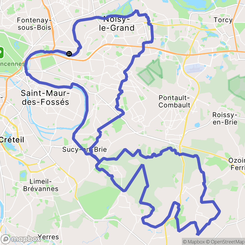 Le Perreux-sur-Marne : carte du parcours de randonnée - France