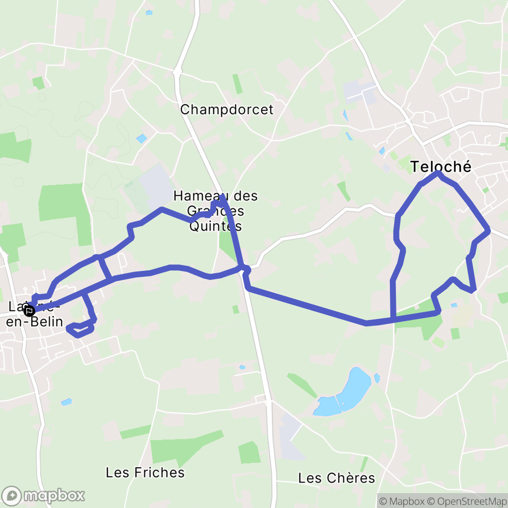 Laigné-en-Belin : carte du parcours de randonnée - France