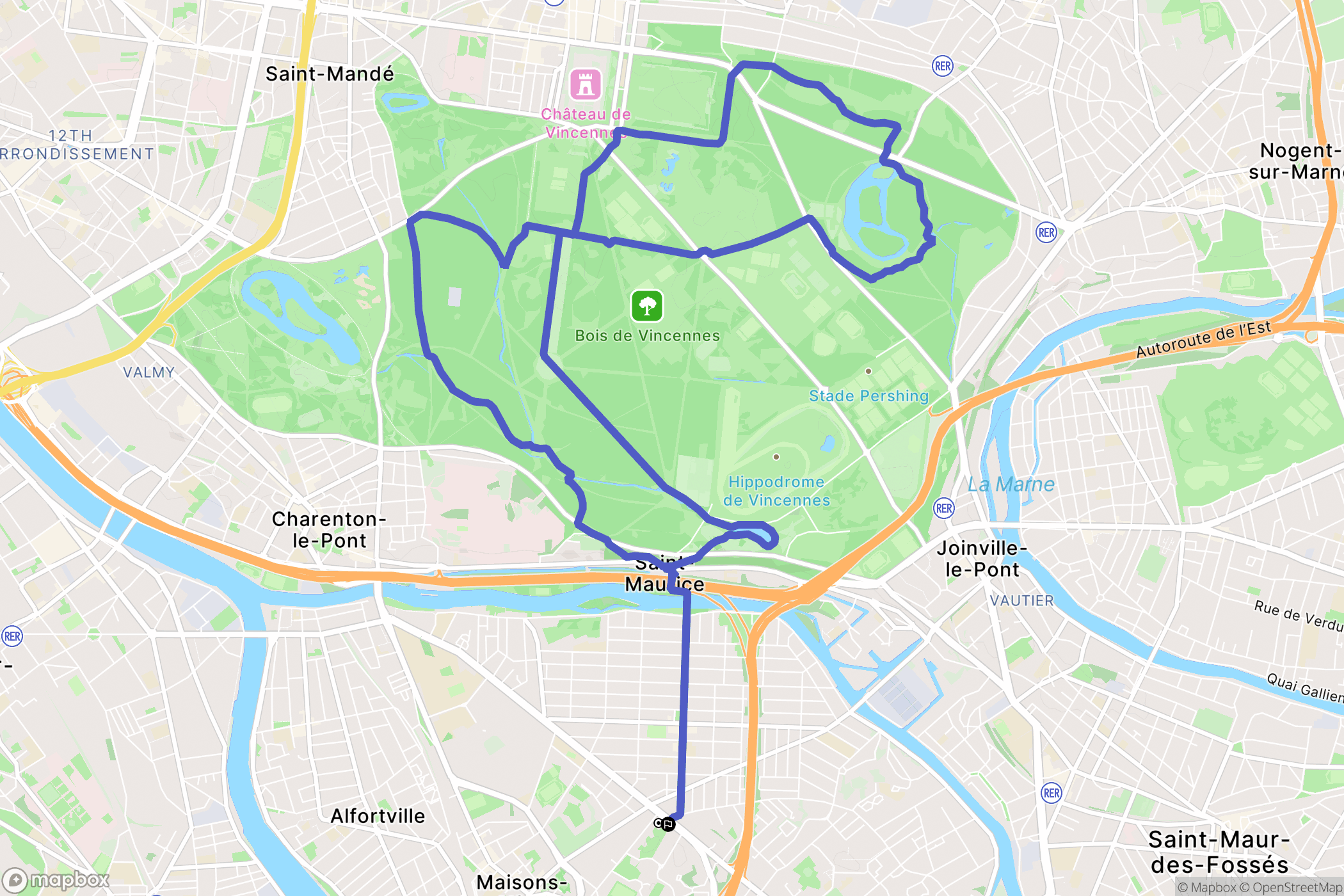Maisons-Alfort : carte du parcours de randonnée - France