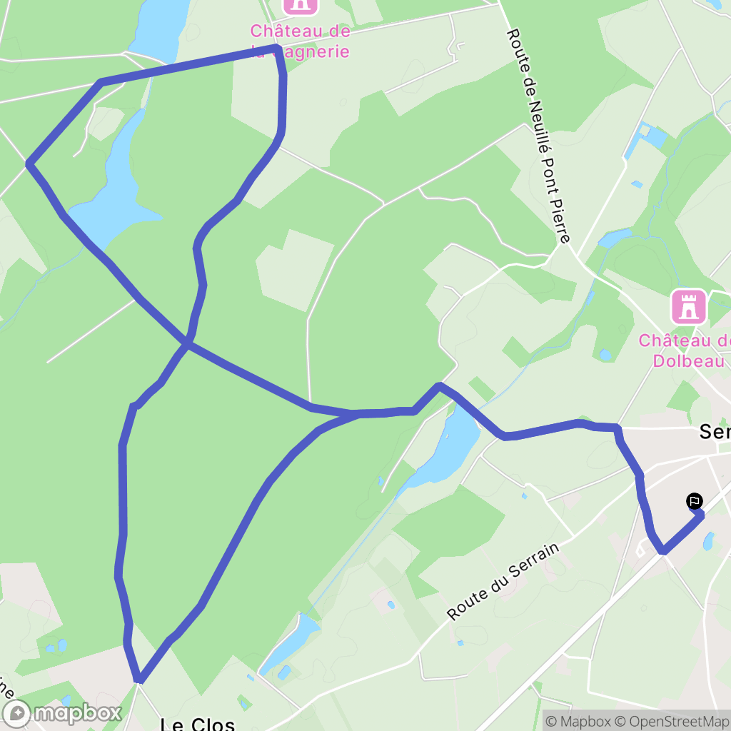 Semblançay : carte du parcours de randonnée - France