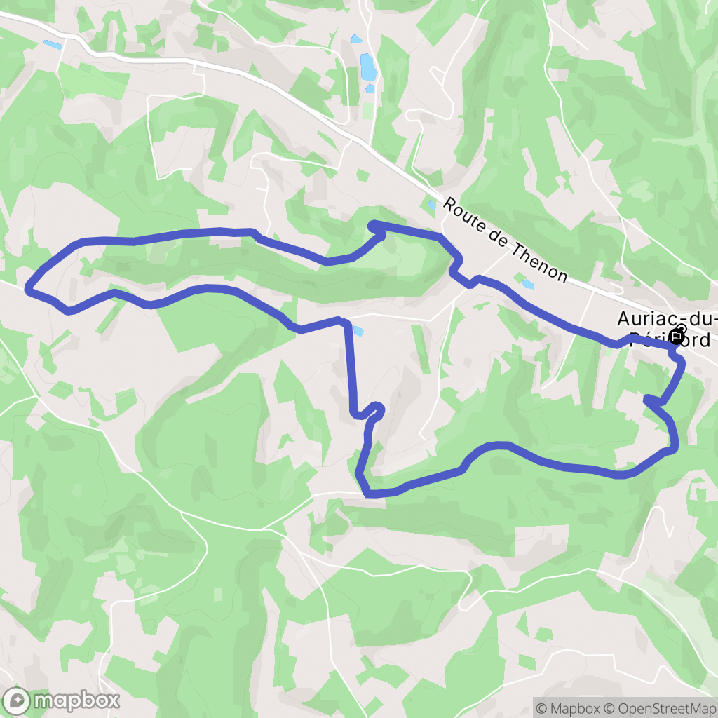 Auriac-du-Périgord : carte du parcours de randonnée - France