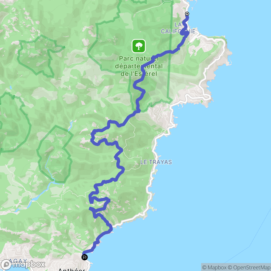 Théoule-sur-Mer : carte du parcours de randonnée - France