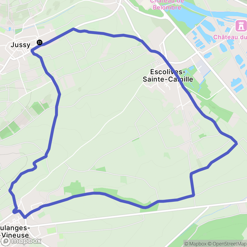 Jussy : carte du parcours de randonnée - France
