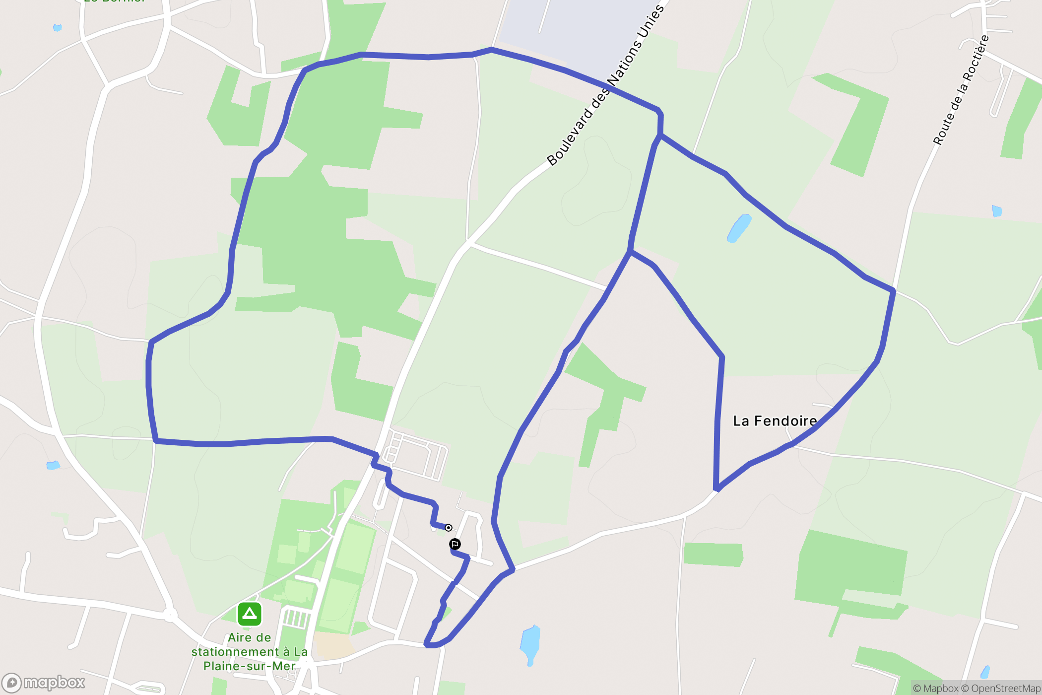 La Plaine-sur-Mer : carte du parcours de randonnée - France
