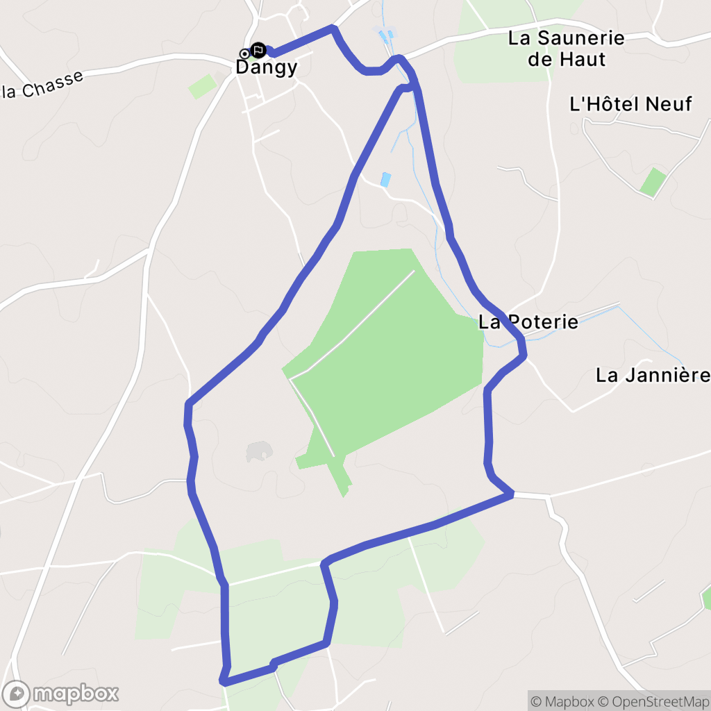 Dangy : carte du parcours de randonnée - France