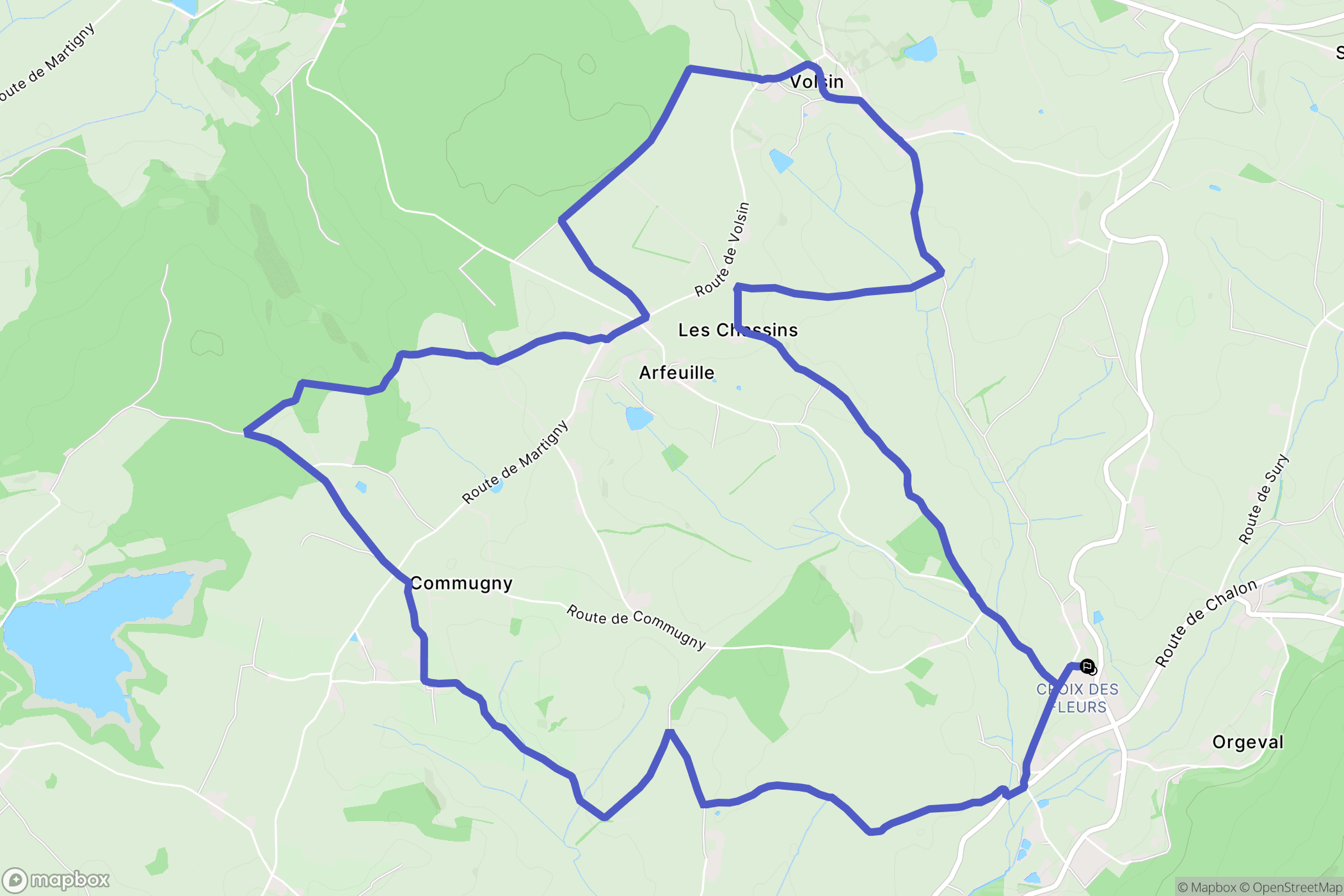 Le Rousset-Marizy : carte du parcours de randonnée - France