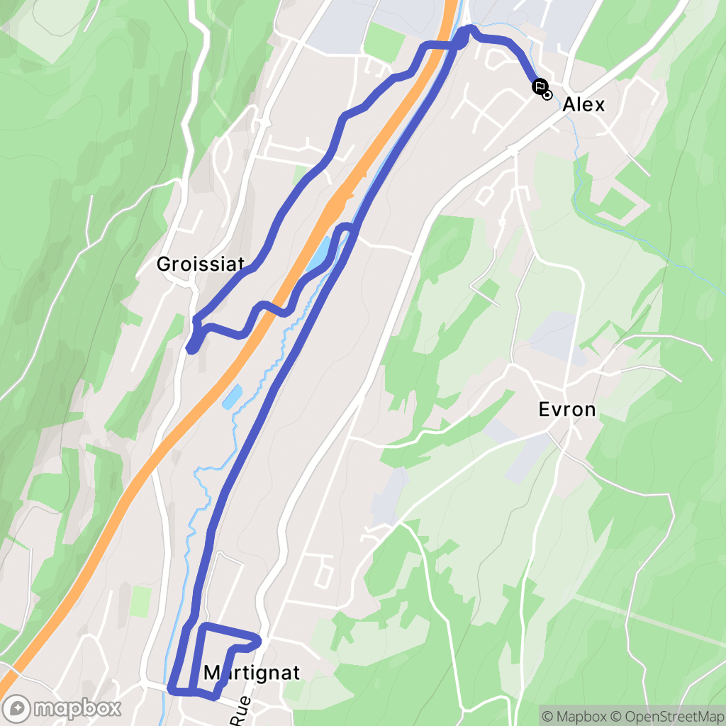 Groissiat : carte du parcours de randonnée - France