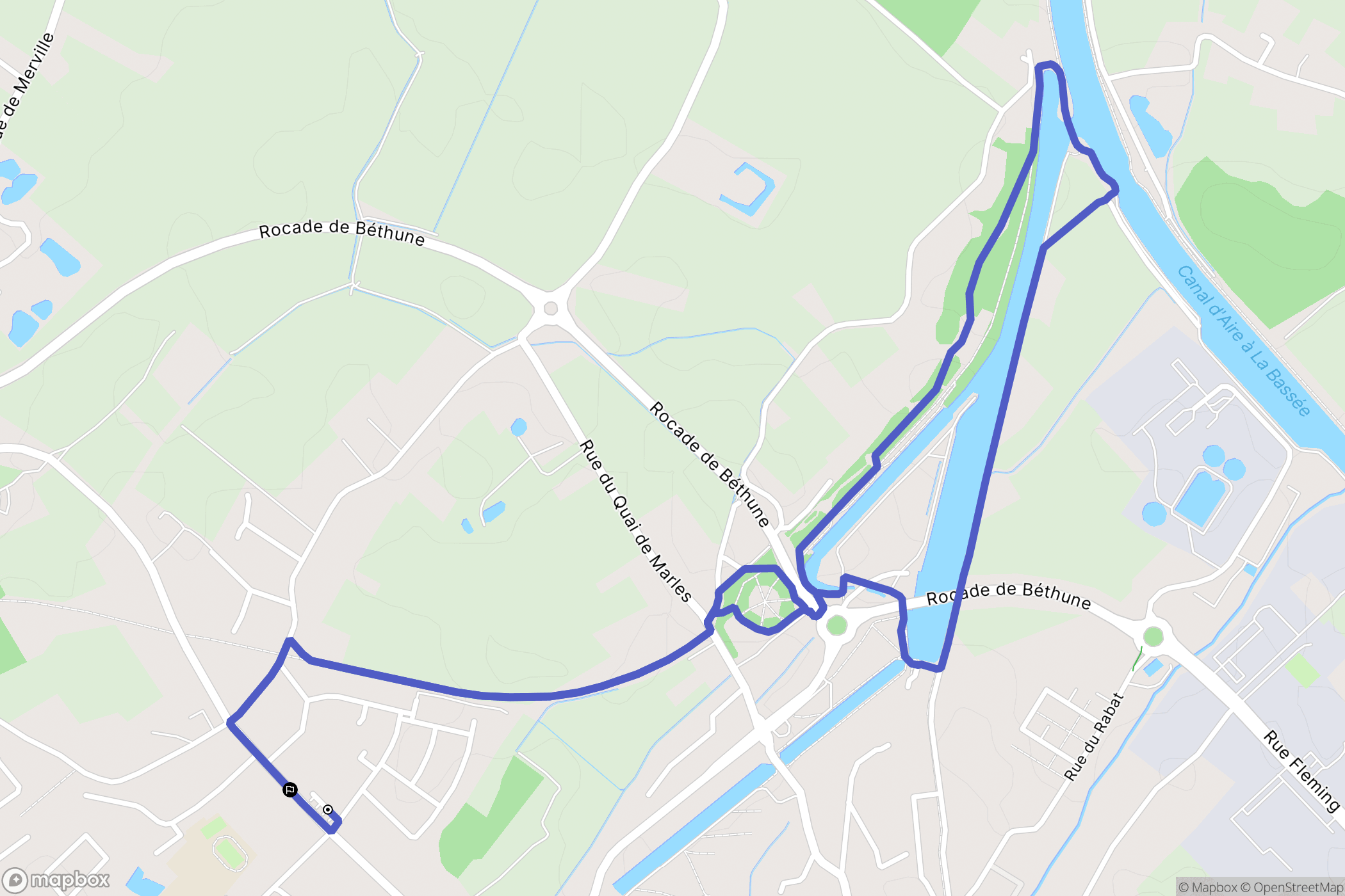 Annezin : carte du parcours de randonnée - France