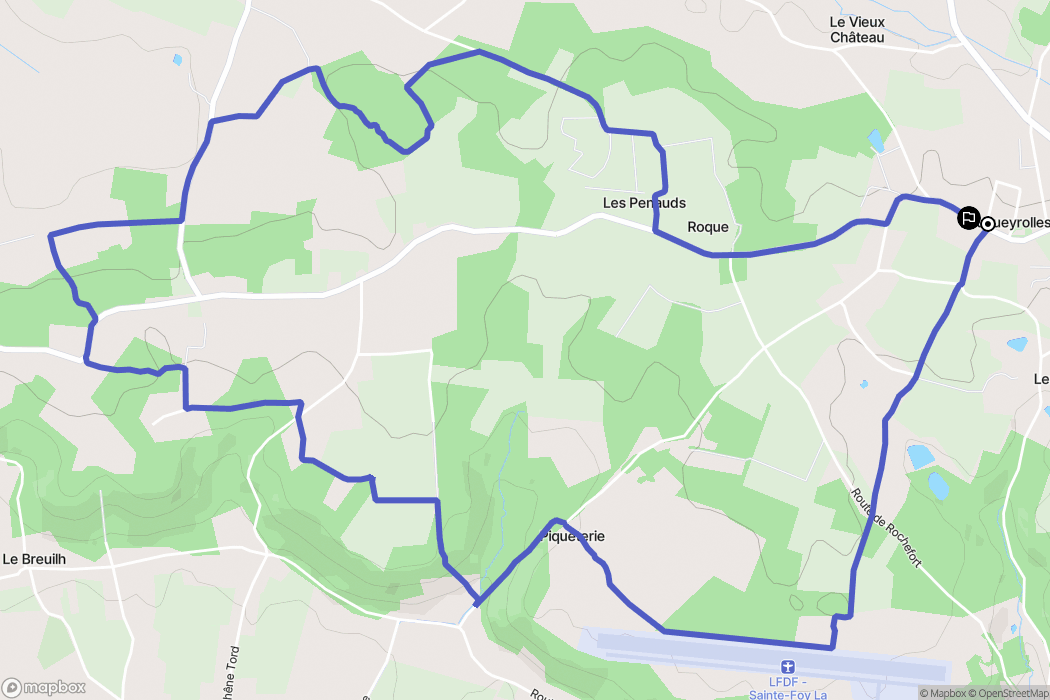 Fougueyrolles : carte du parcours de randonnée - France
