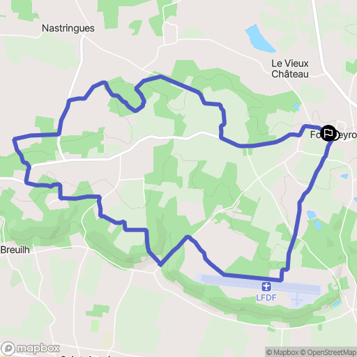 Fougueyrolles : carte du parcours de randonnée - France