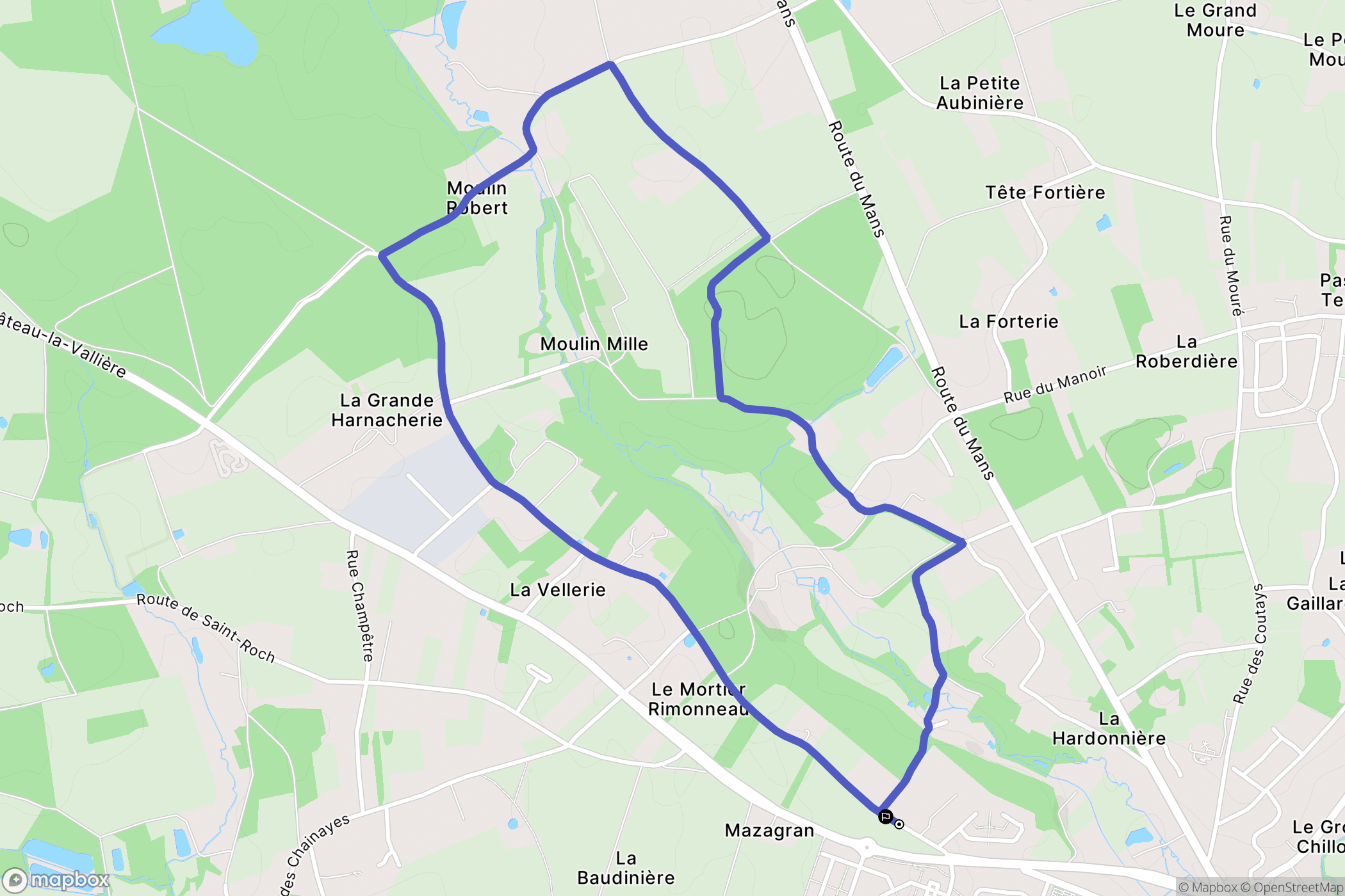 La Membrolle-sur-Choisille : carte du parcours de randonnée - France