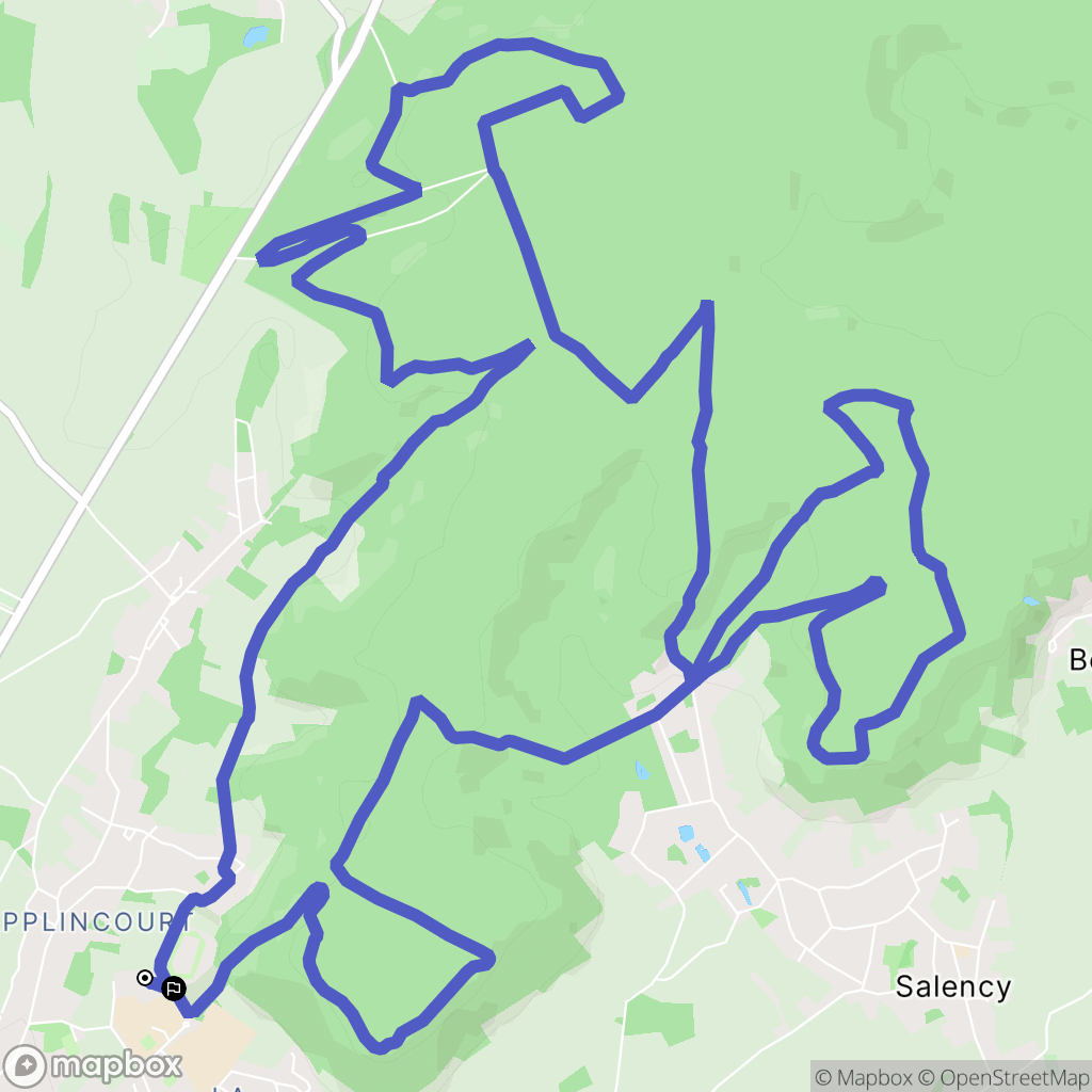 Noyon : carte du parcours de randonnée - France