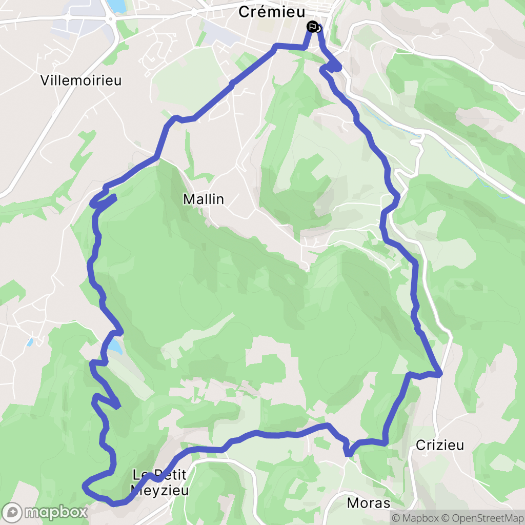 Crémieu : carte du parcours de randonnée - France