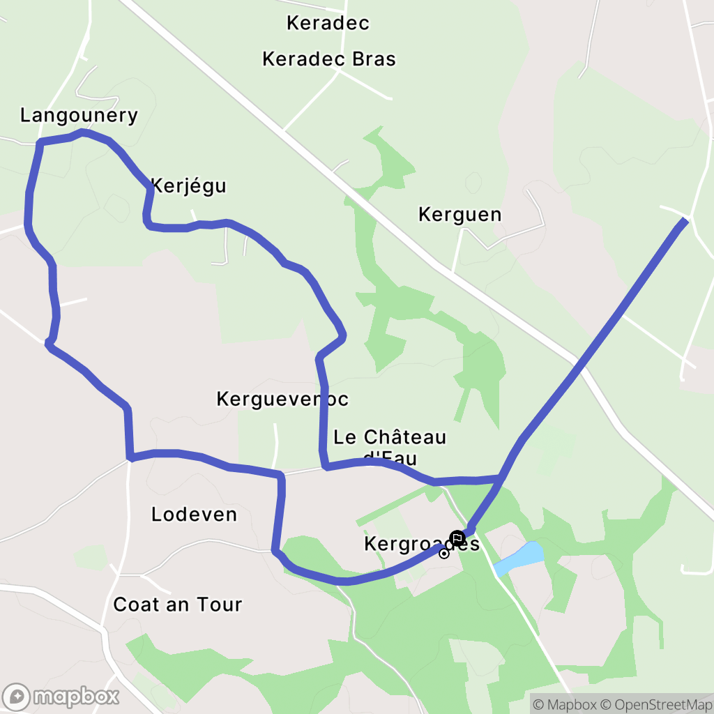 Brélès : carte du parcours de randonnée - France