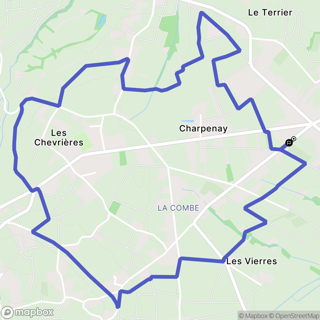 Blacé : carte du parcours de randonnée - France