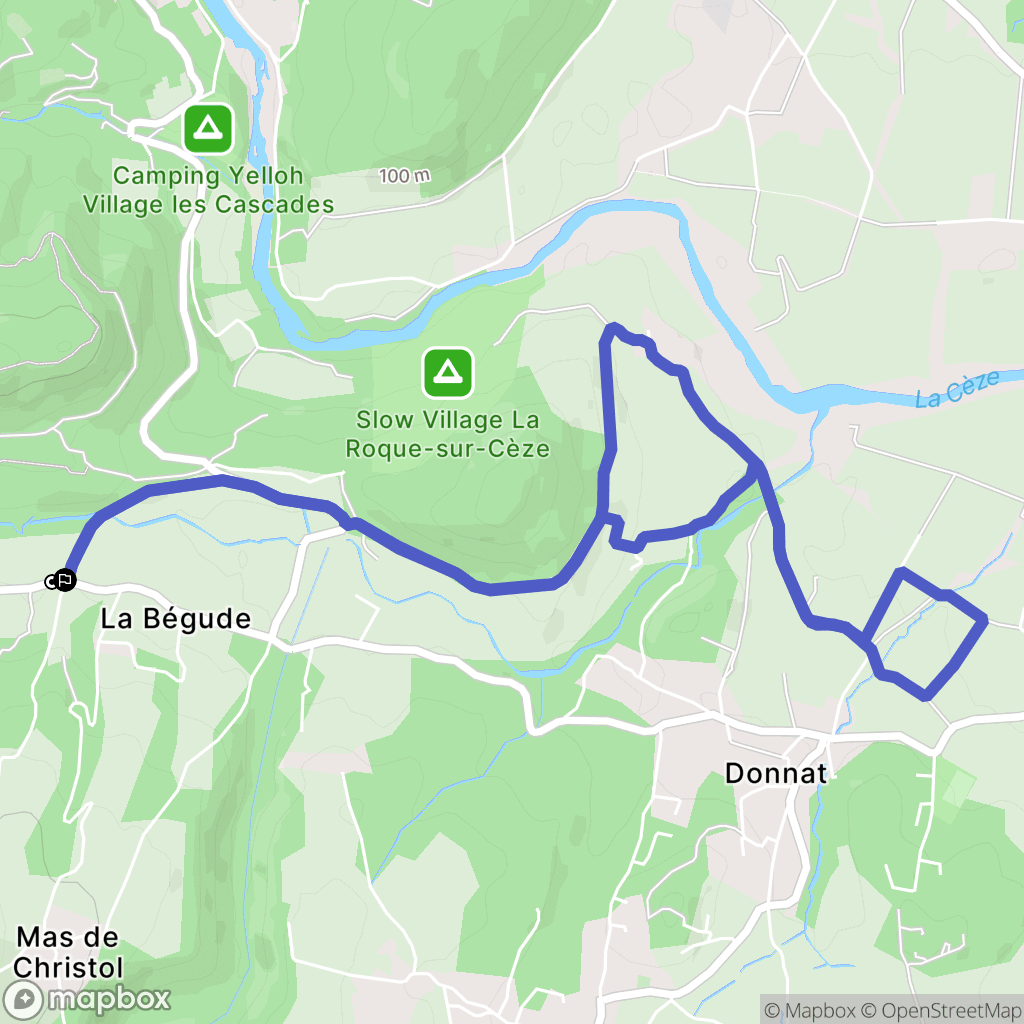 Saint-André-d'Olérargues : carte du parcours de randonnée - France