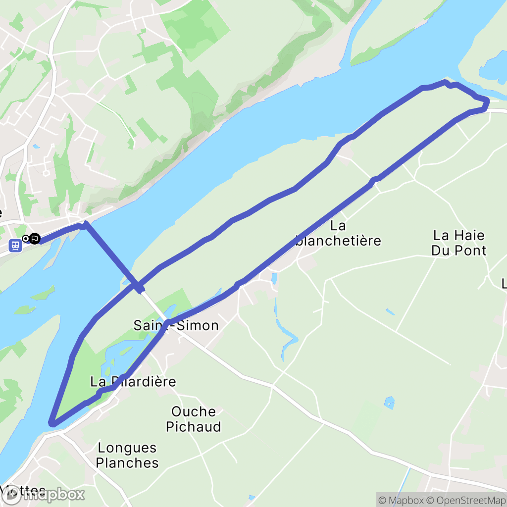 Mauves-sur-Loire : carte du parcours de randonnée - France