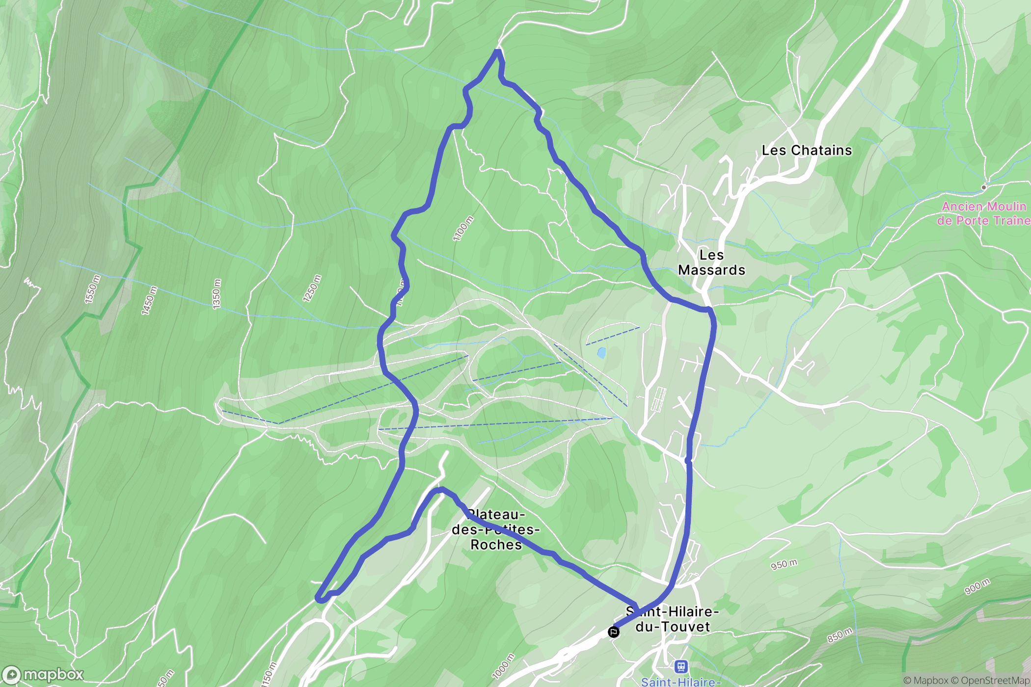 Plateau-des-Petites-Roches : carte du parcours de randonnée - France