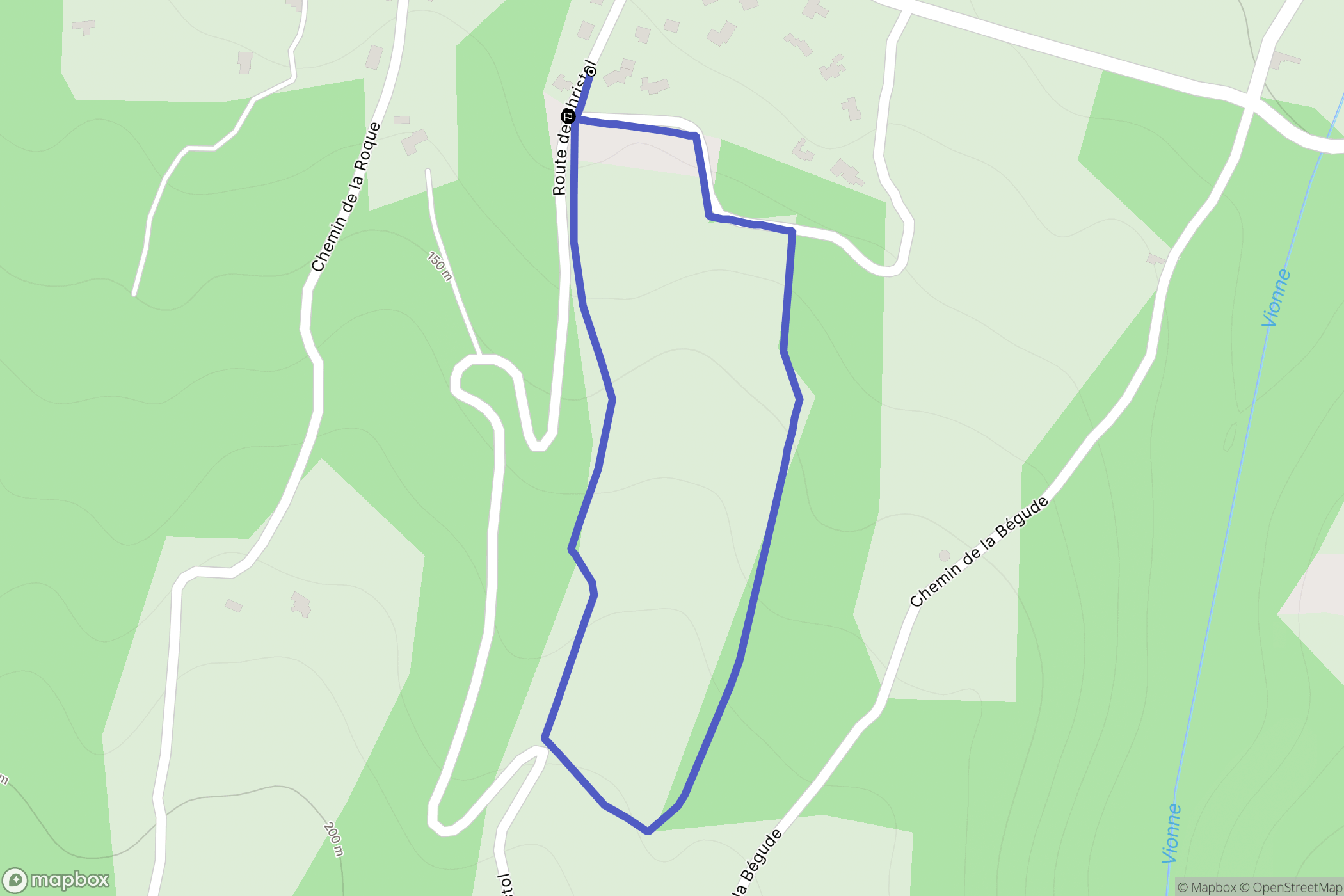 Saint-André-d'Olérargues : carte du parcours de randonnée - France