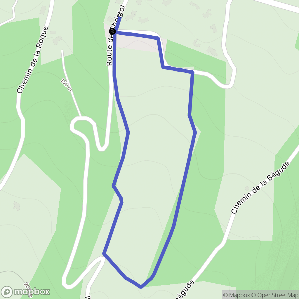 Saint-André-d'Olérargues : carte du parcours de randonnée - France