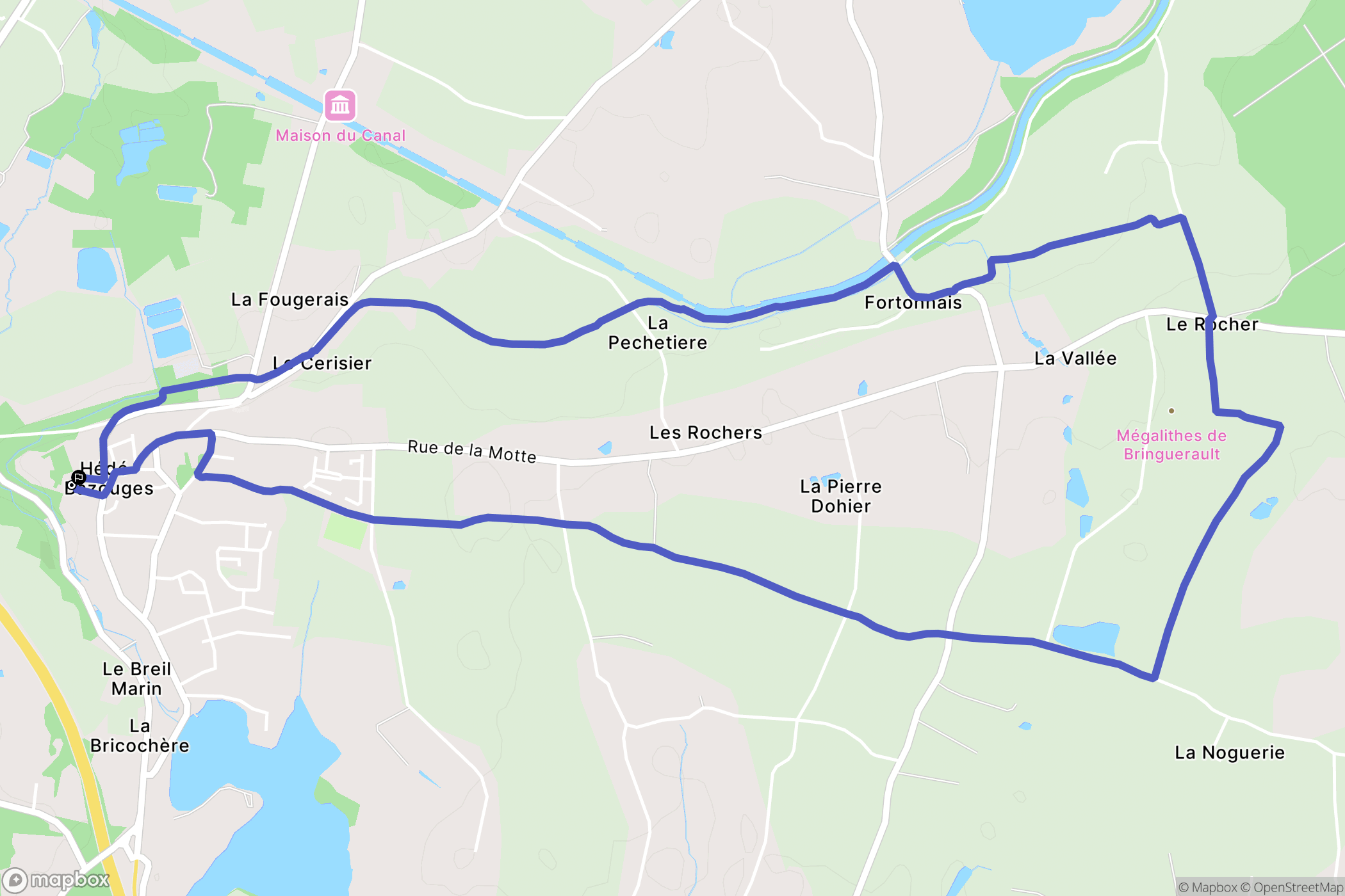 Hédé-Bazouges : carte du parcours de randonnée - France