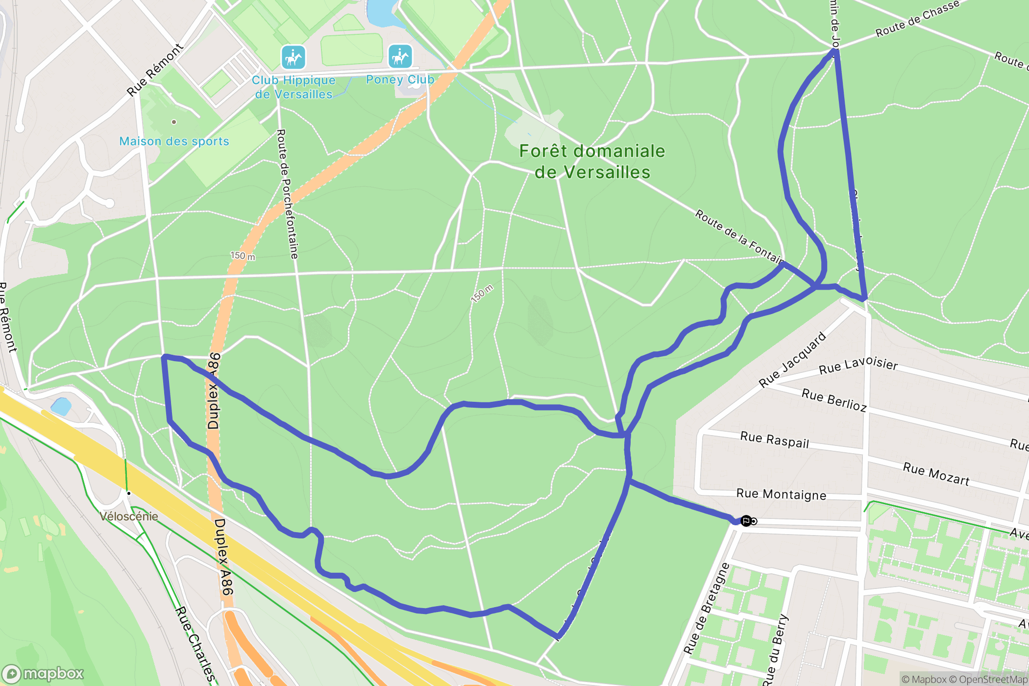 Vélizy-Villacoublay : carte du parcours de randonnée - France