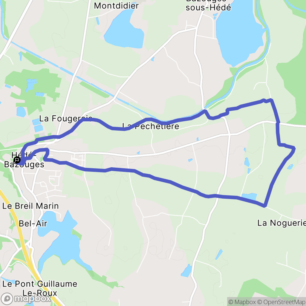 Hédé-Bazouges : carte du parcours de randonnée - France