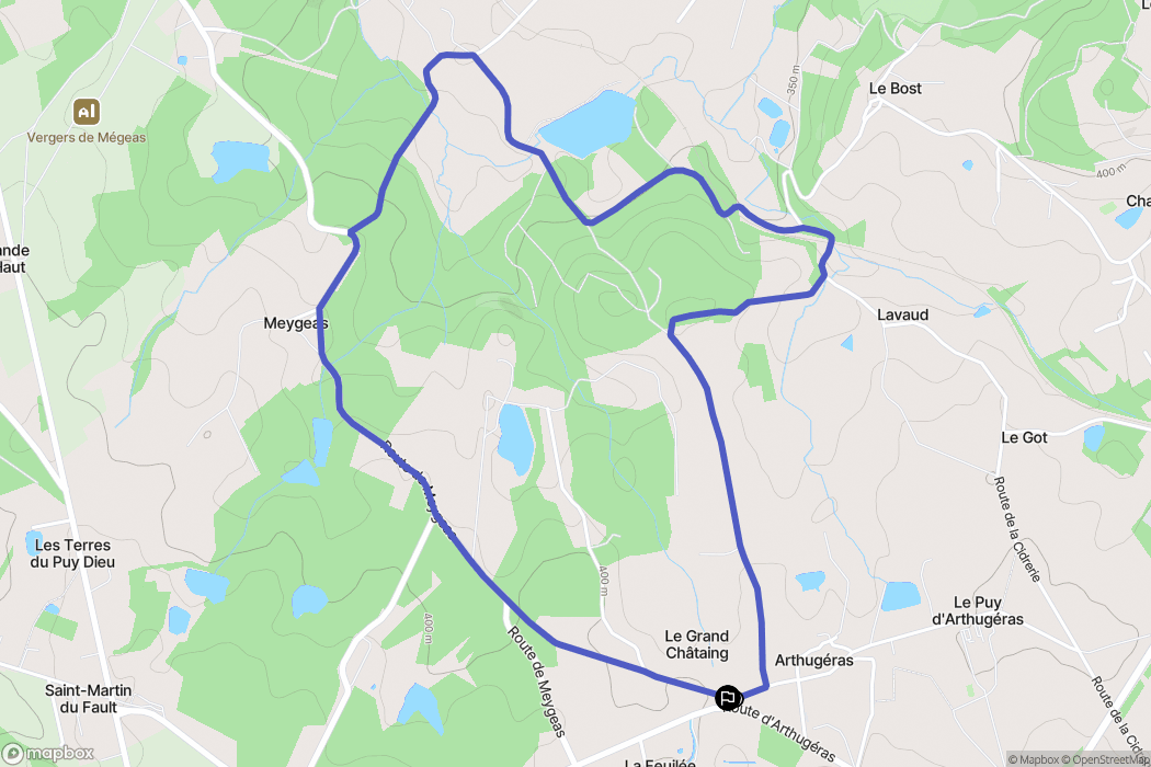 Couzeix : carte du parcours de randonnée - France