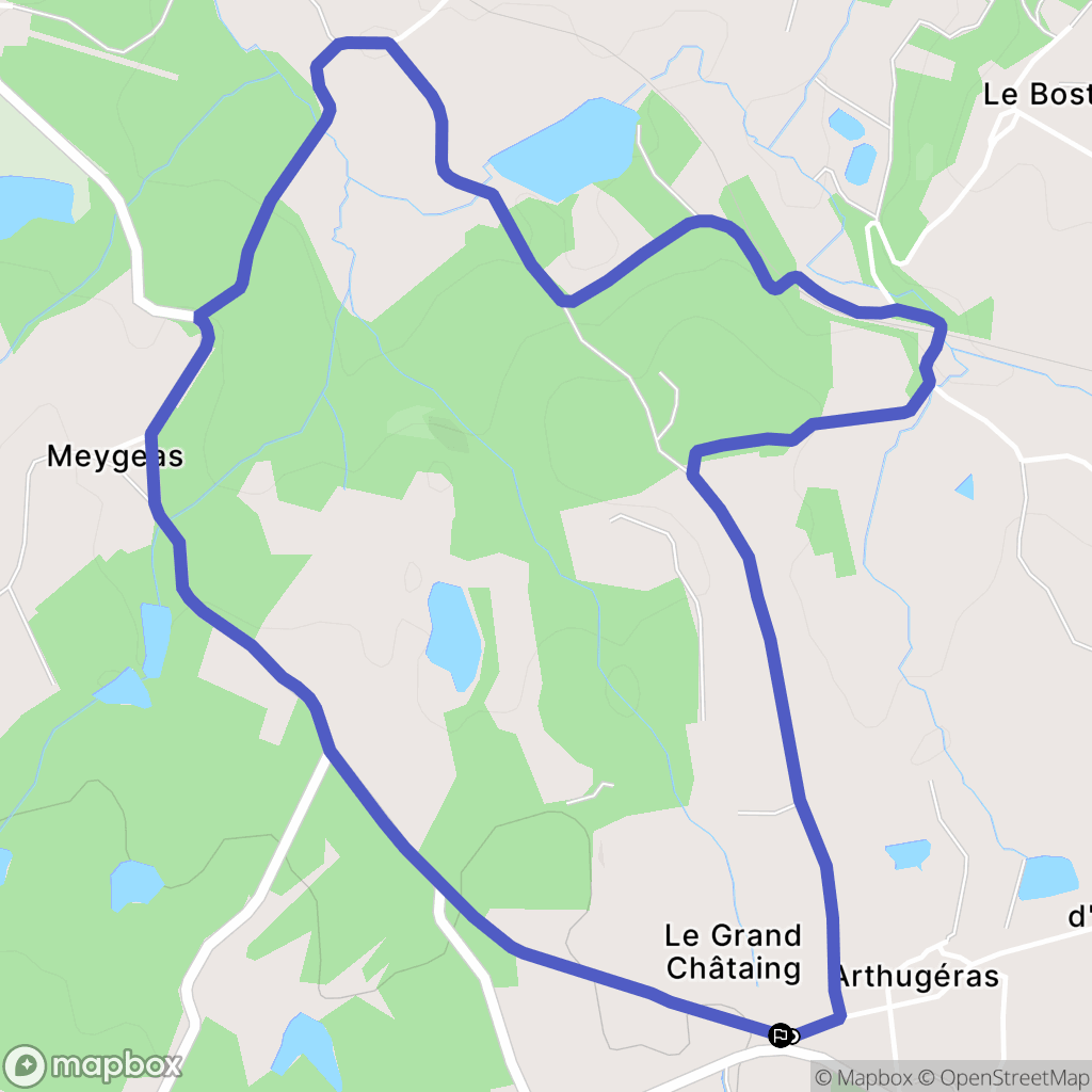 Couzeix : carte du parcours de randonnée - France
