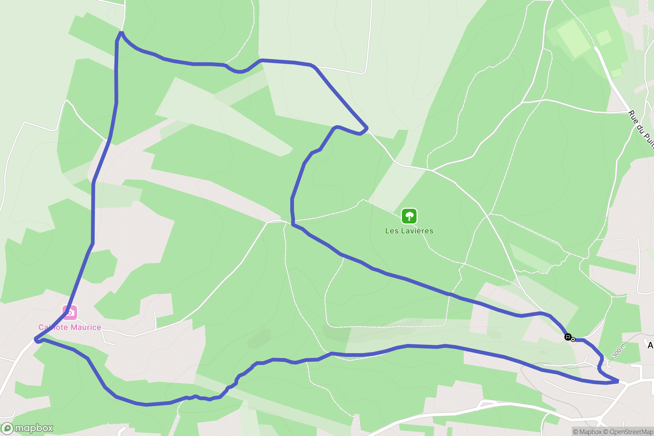 Ahuy : carte du parcours de randonnée - France