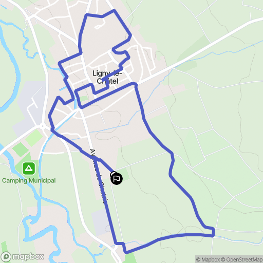 Ligny-le-Châtel : carte du parcours de randonnée - France