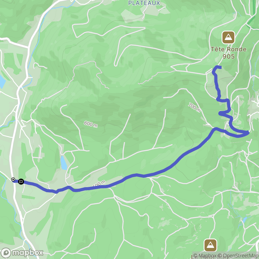 Plancher-Bas : carte du parcours de randonnée - France