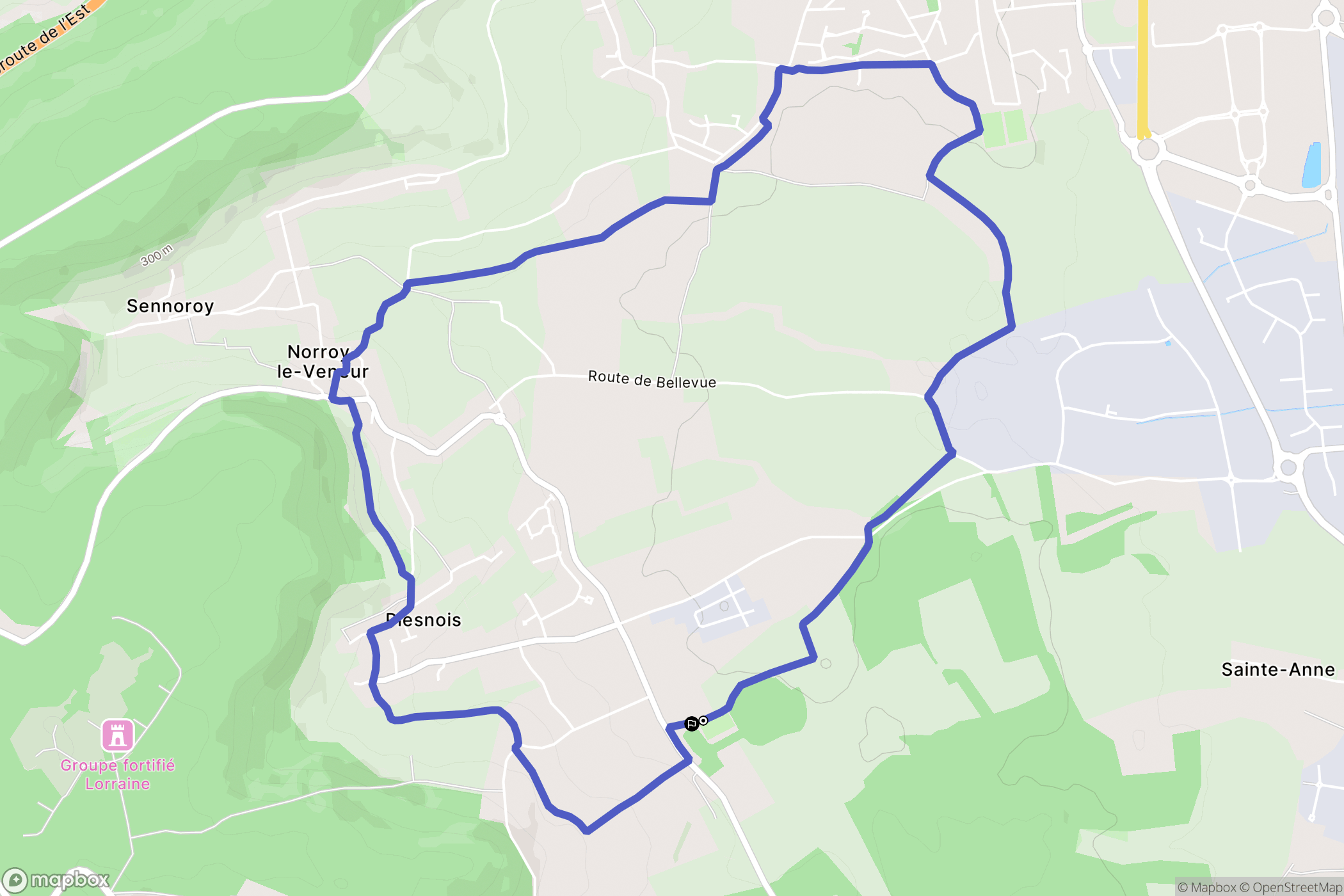 Plesnois : carte du parcours de randonnée - France