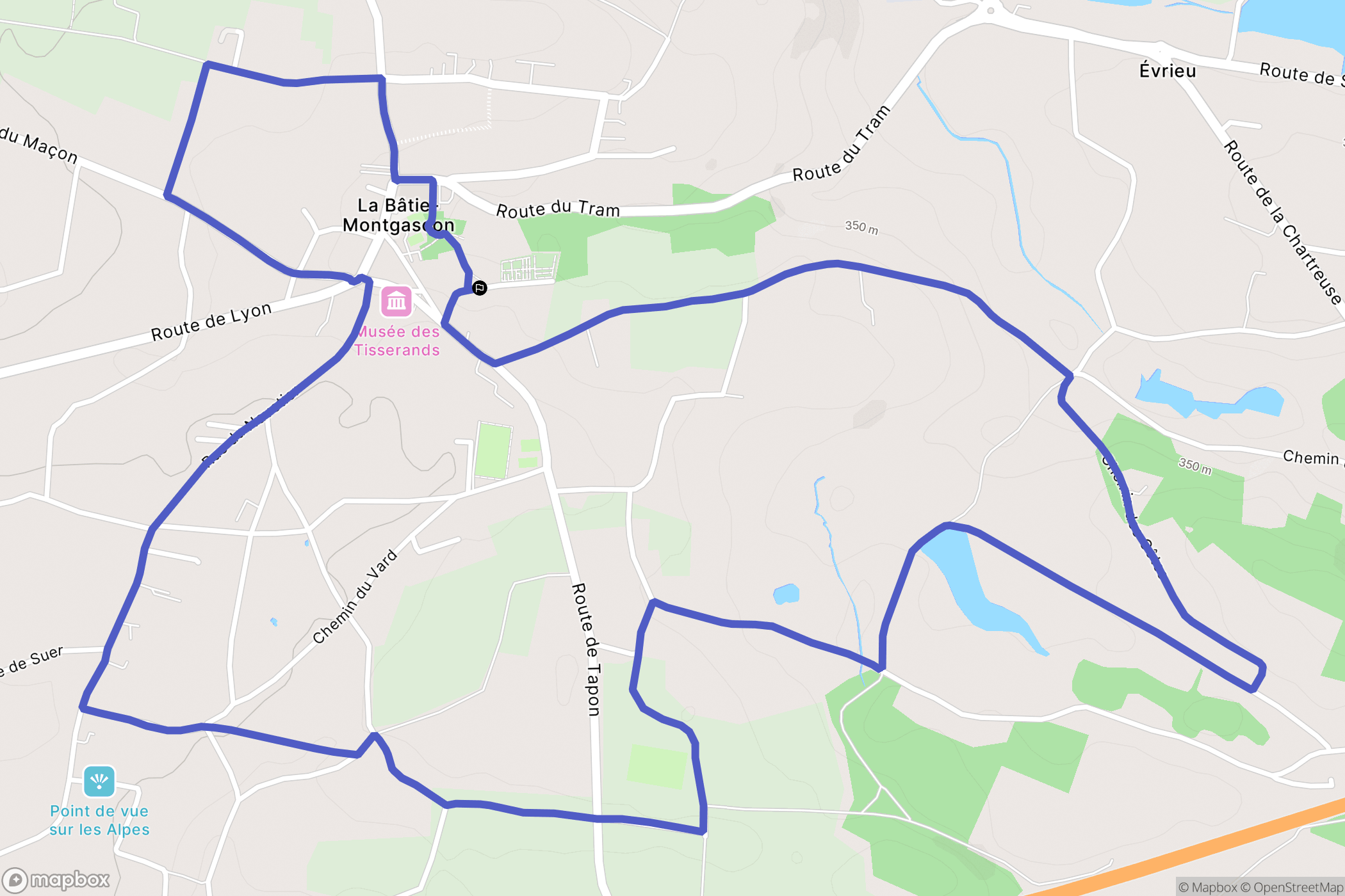 La Bâtie-Montgascon : carte du parcours de randonnée - France