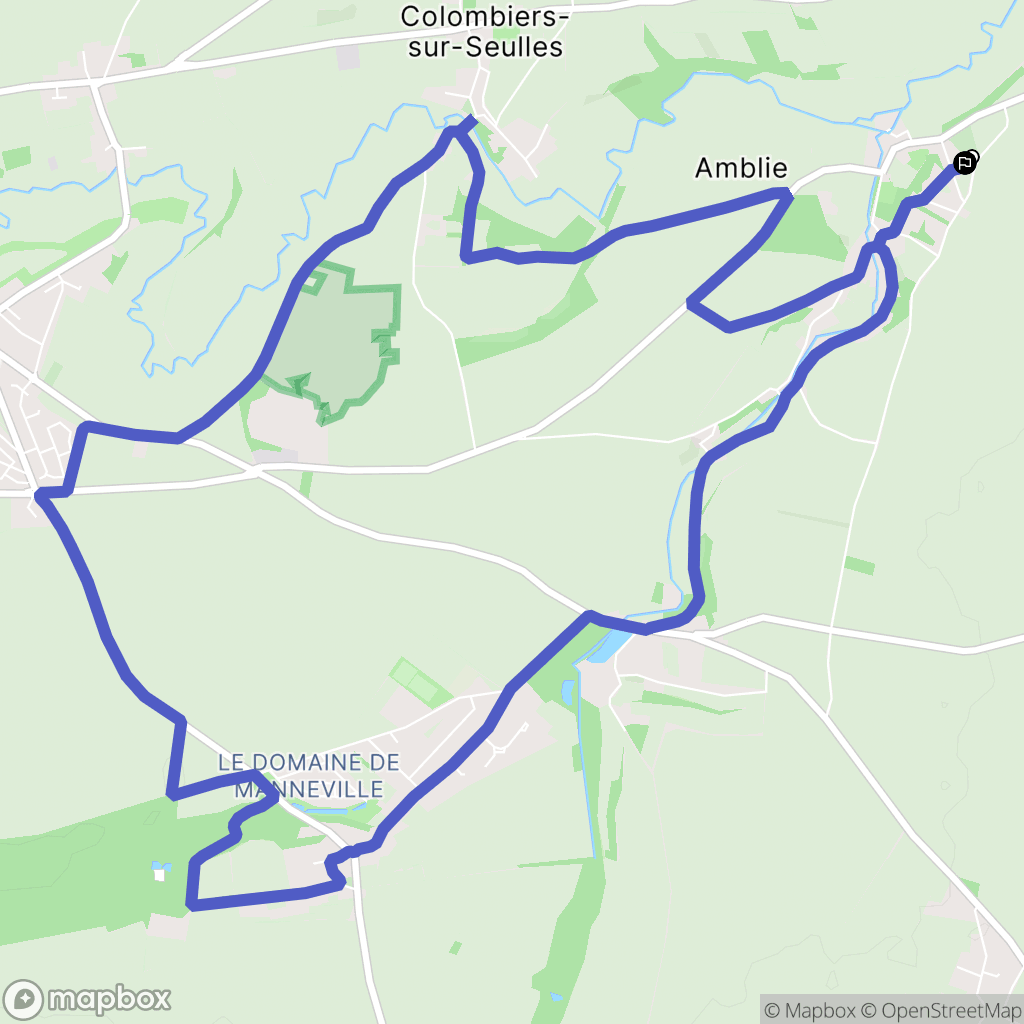 Ponts sur Seulles : carte du parcours de randonnée - France