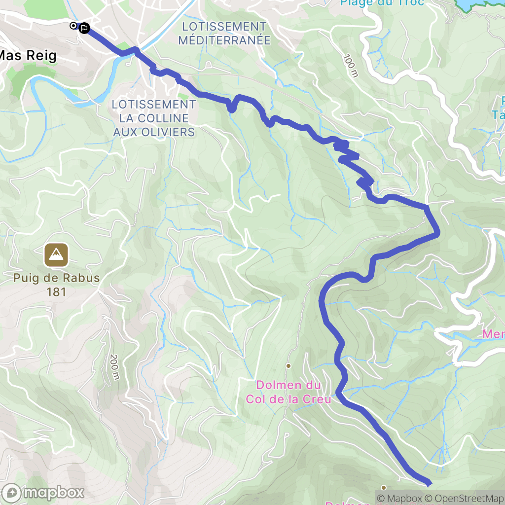 Banyuls-sur-Mer : carte du parcours de randonnée - France