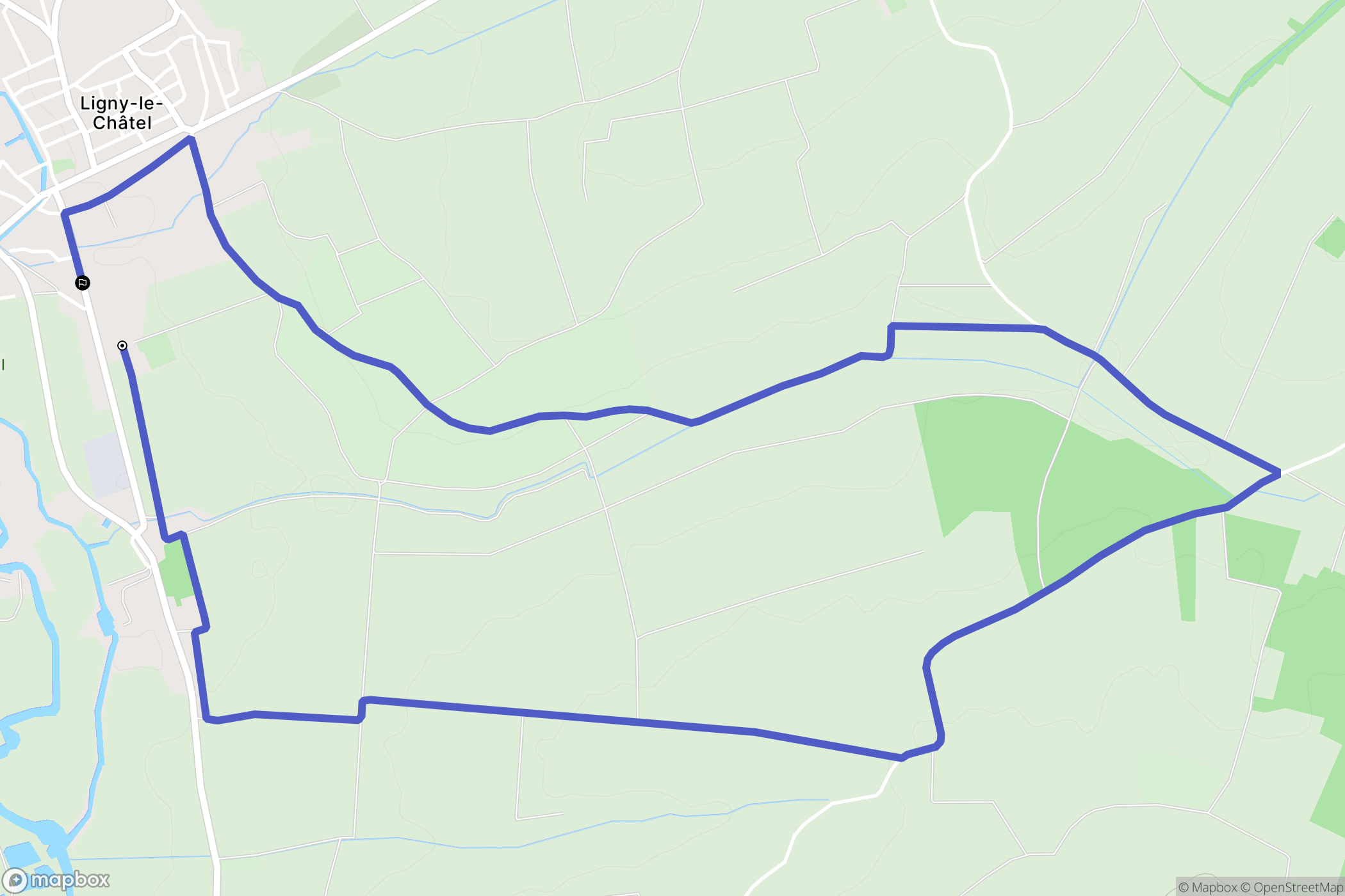 Ligny-le-Châtel : carte du parcours de randonnée - France
