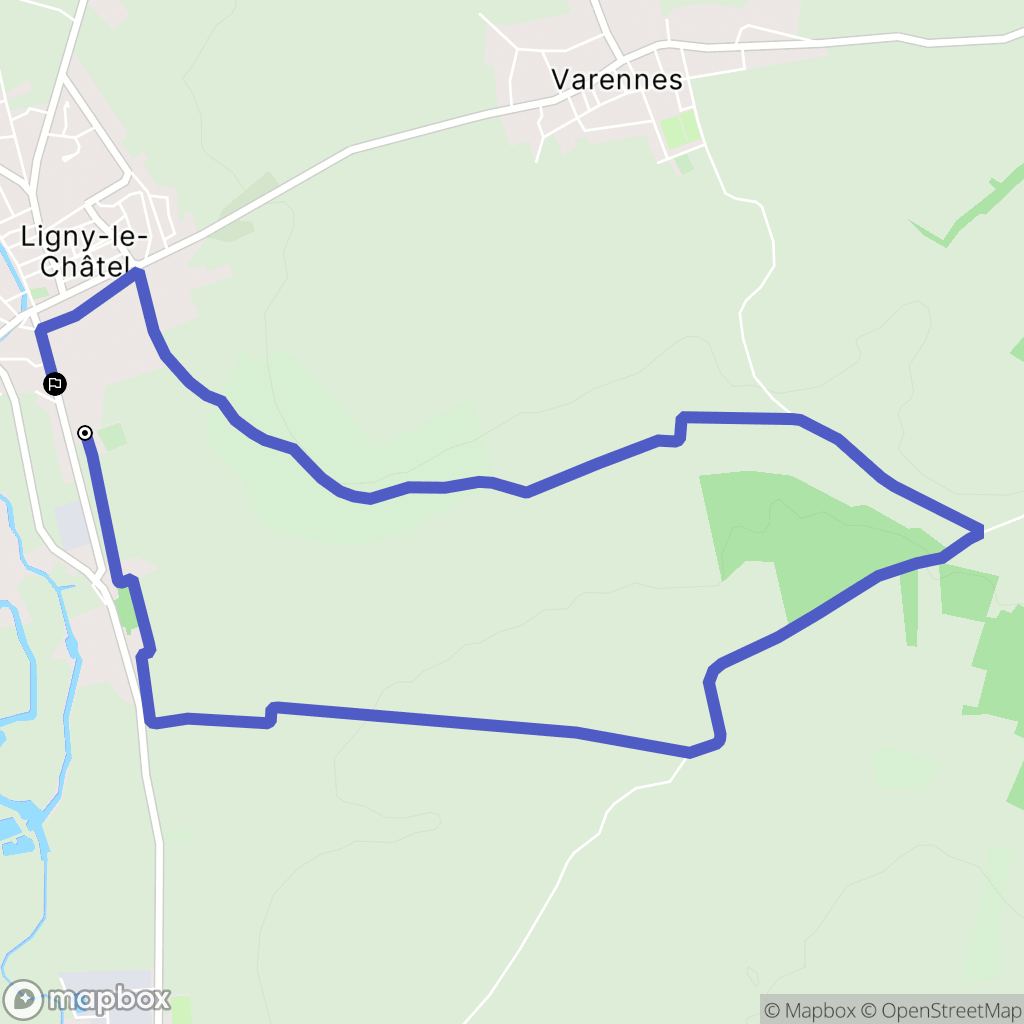 Ligny-le-Châtel : carte du parcours de randonnée - France