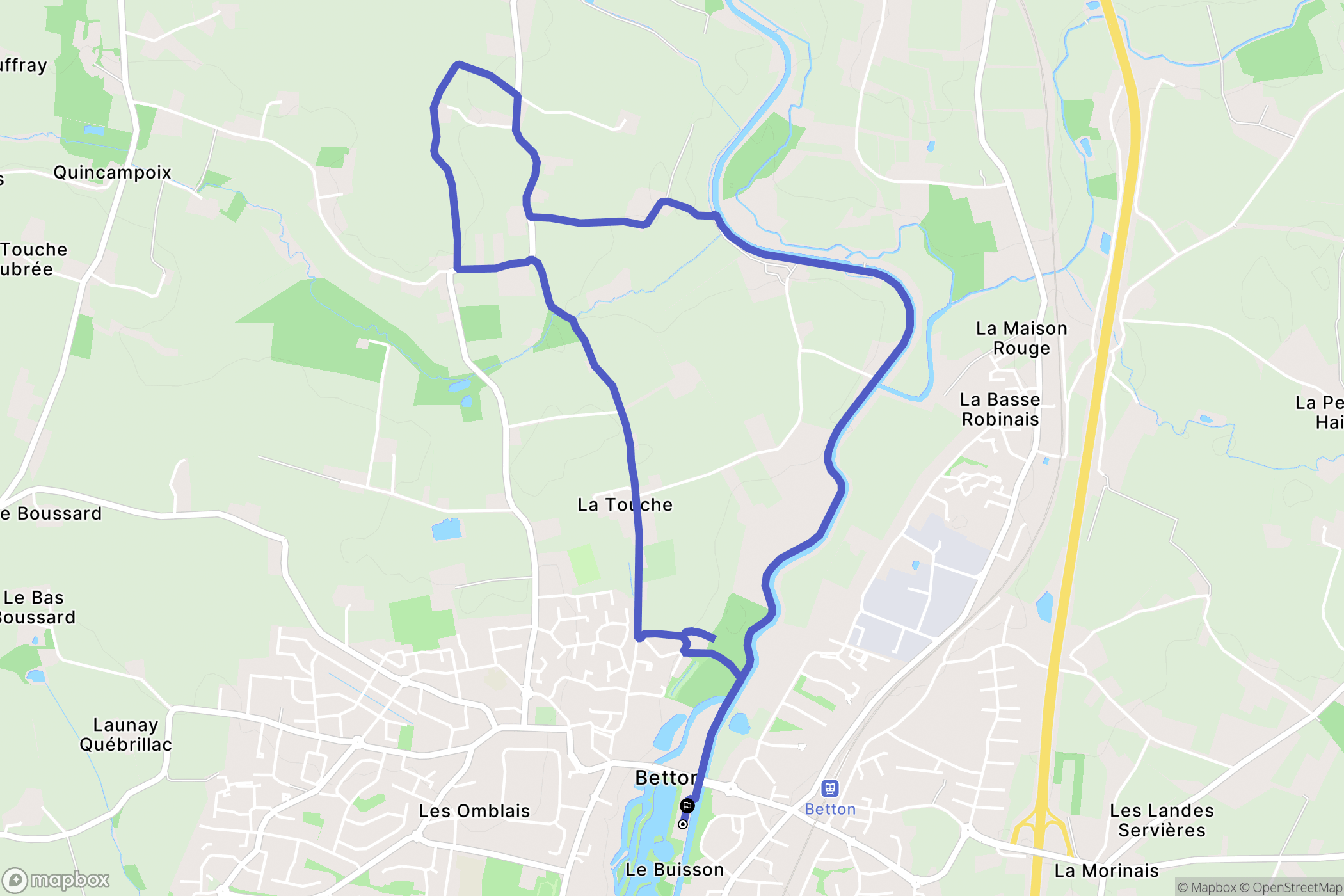 Betton : carte du parcours de randonnée - France