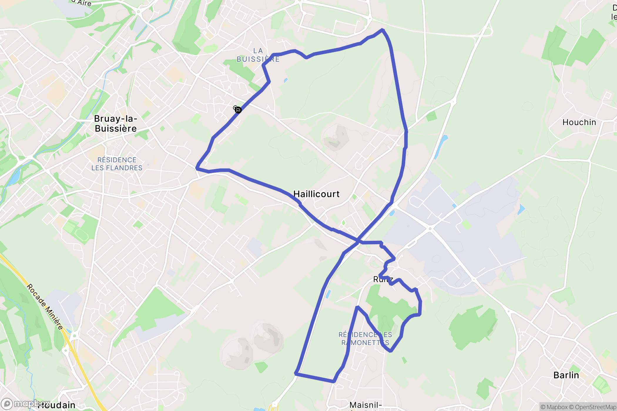 Bruay-la-Buissière : carte du parcours de randonnée - France