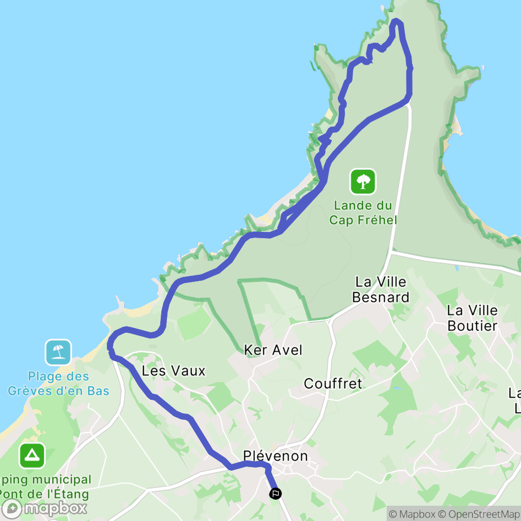 Plévenon : carte du parcours de randonnée - France